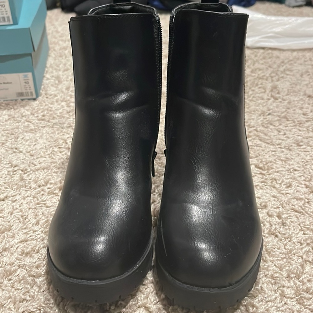Black zip up boots